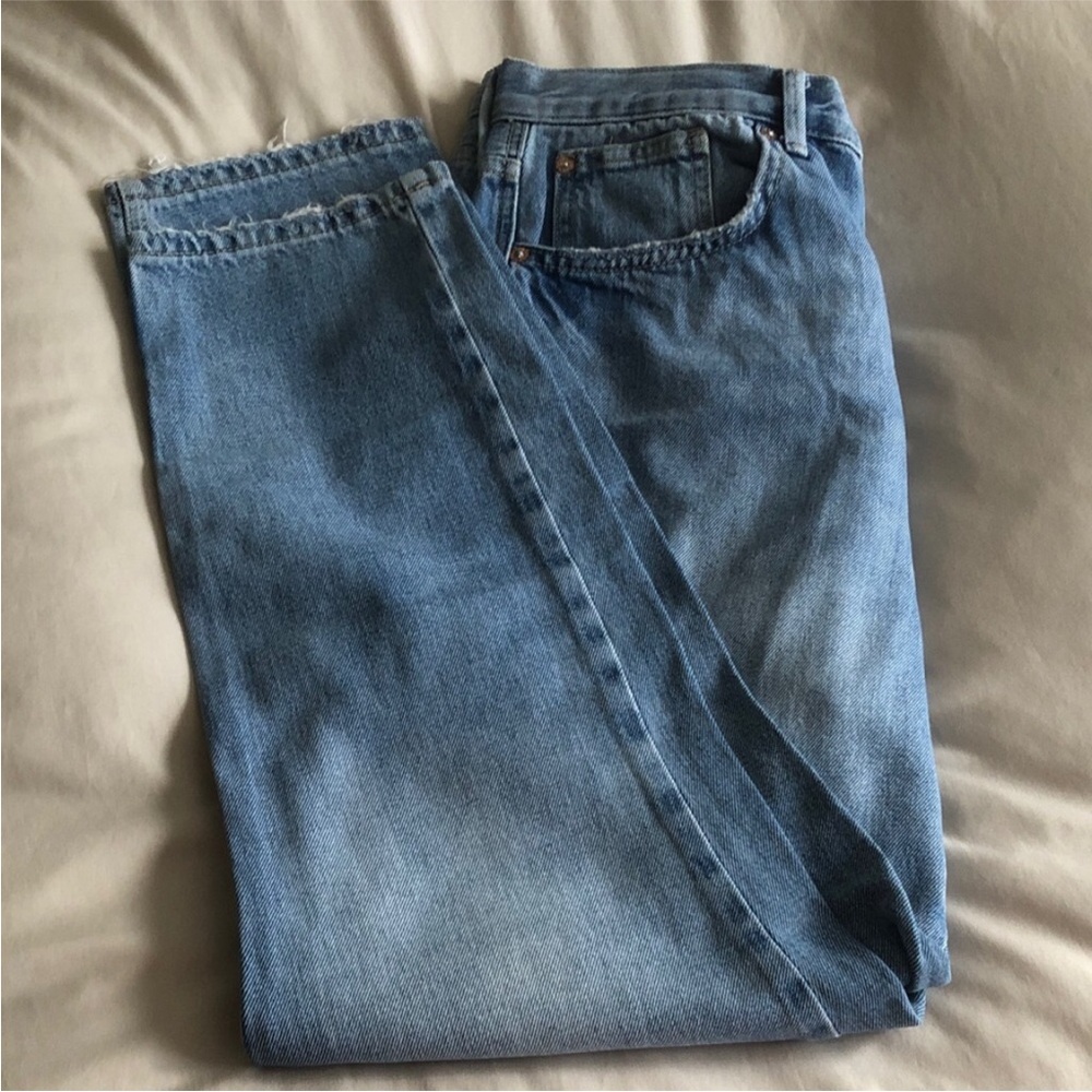 We The Free Light Blue Straight-Leg Denim Jeans